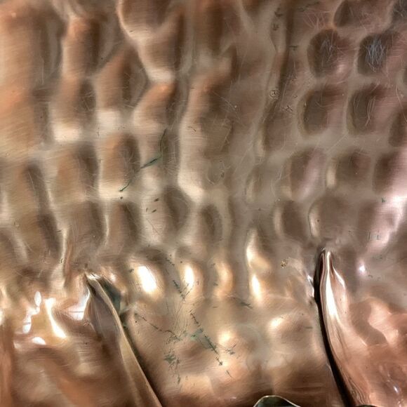 Vintage Gregorian USA Hammered Copper Centerpiece Bowl With 4 Candle Holders - Picture 10 of 16